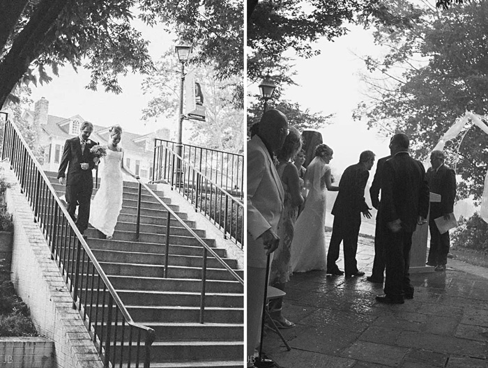 Kelley anniversary photoshoot on rainy autumn fall day with umbrella at Mary Baldwin College on the Terrace