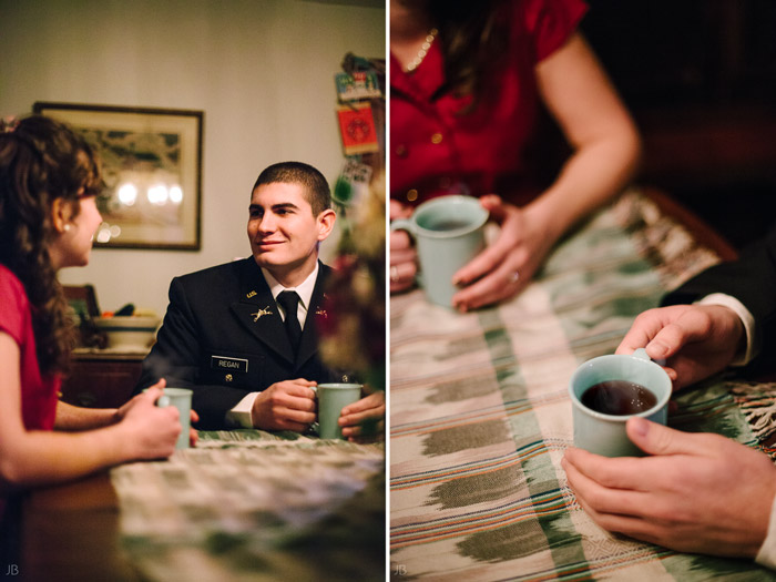 fuji 400h military couple in uniform with letters they wrote to each other 1950s farmhouse engagement photo shoot