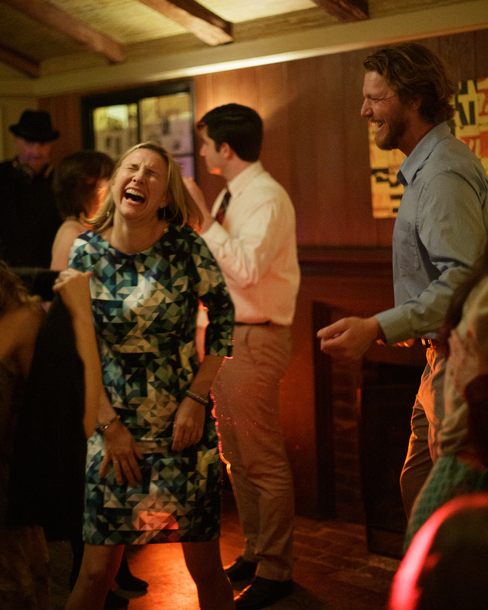 guests smiling and dancing at big sur bakery springtime wedding